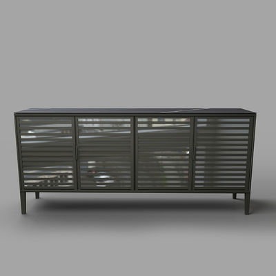 품질  Customized Glass Aluminum Frame Furniture Wine Side Cabinet 공장